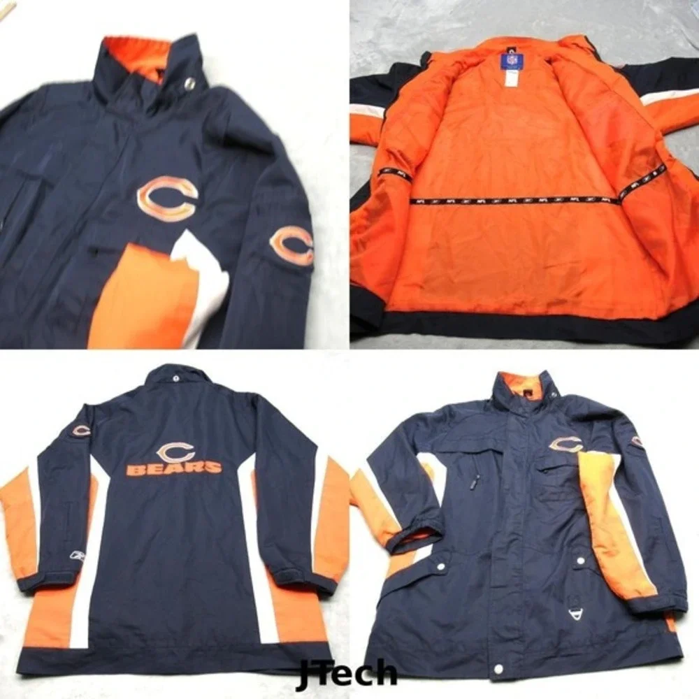 Vintage Chicago Bears Reebok Jacket Youth‎ Large Blue Full Zip Windbreaker NFL